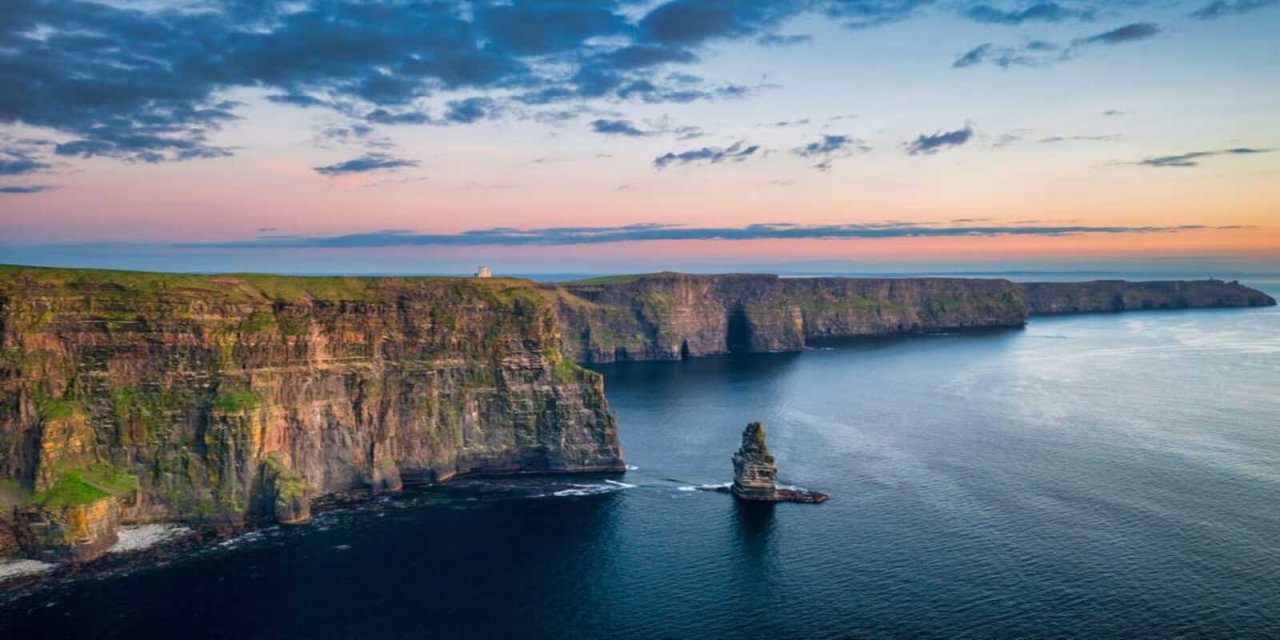 cliffs of moher during sun set